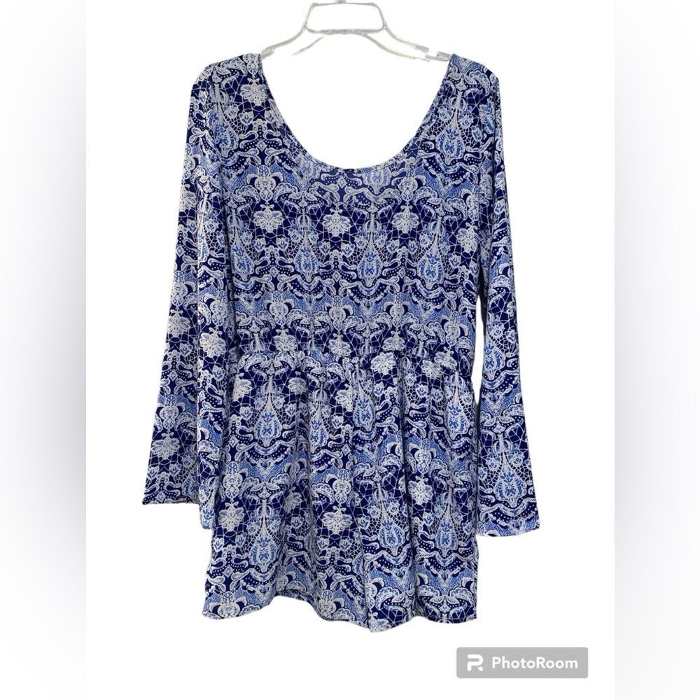 Charlotte Russe | patterned cornflower blue romper